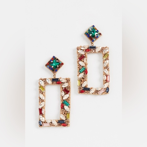 Deepa Gurnani earrings. Lightwght. beautiful. Crystal embellishments. Post back - Picture 3 of 4